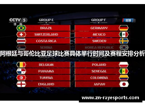 阿根廷与哥伦比亚足球比赛具体举行时间及赛程安排分析